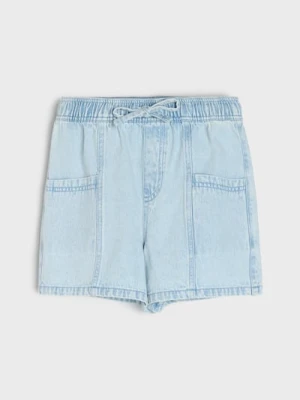 Sinsay - Jeansowe szorty z wiązaniem - niebieski
