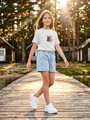 Sinsay - Jeansowe szorty z wiązaniem - niebieski