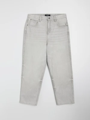 Sinsay - Jeansy baggy fit - kremowy