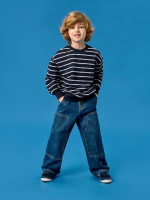 Sinsay - Jeansy baggy - granatowy