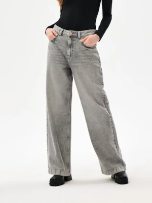 Sinsay - Jeansy baggy - szary