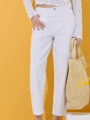 Sinsay - Jeansy balloon - biały