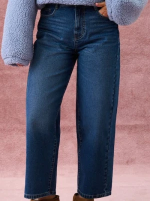 Sinsay - Jeansy balloon - granatowy