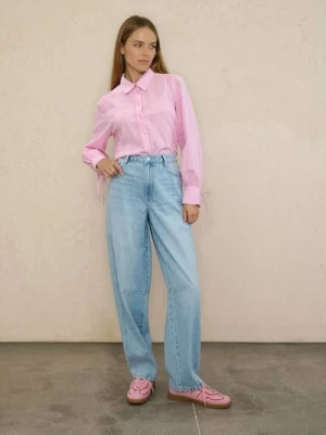 Sinsay - Jeansy balloon high waist - niebieski