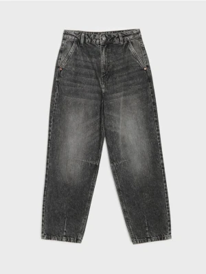 Sinsay - Jeansy balloon high waist - szary