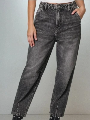 Sinsay - Jeansy balloon high waist - szary