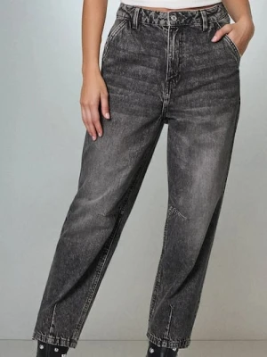 Sinsay - Jeansy balloon high waist - szary