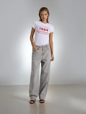 Sinsay - Jeansy balloon high waist - szary