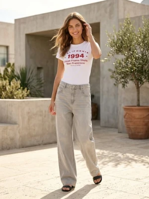 Sinsay - Jeansy balloon high waist - szary