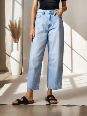 Sinsay - Jeansy balloon - niebieski