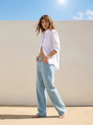 Sinsay - Jeansy balloon z ozdobnymi dżetami - niebieski