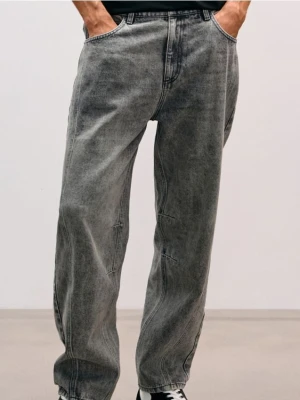 Sinsay - Jeansy barrel leg - szary
