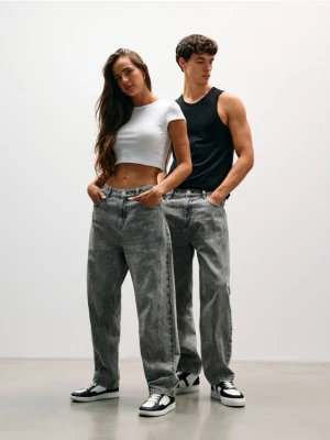 Sinsay - Jeansy barrel leg - szary