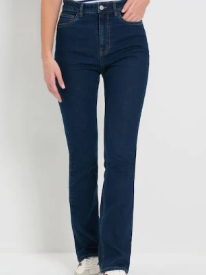 Sinsay - Jeansy bootcut flare z wysokim stanem - granatowy