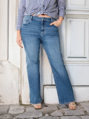 Sinsay - Jeansy bootcut Plus Size - niebieski