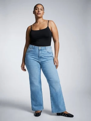 Sinsay - Jeansy bootcut z wysokim stanem plus size - niebieski