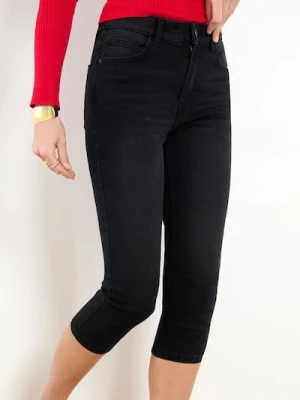 Sinsay - Jeansy capri - czarny
