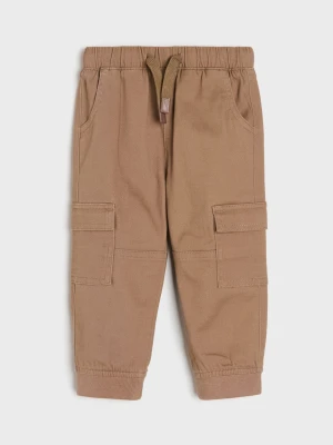 Sinsay - Jeansy cargo jogger - beżowy