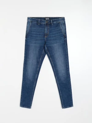 Sinsay - Jeansy chino slim fit - granatowy