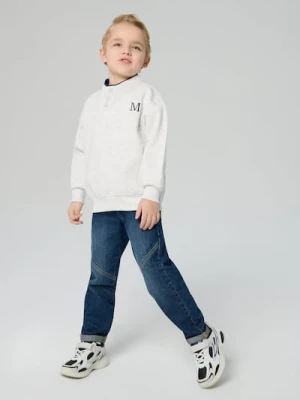 Sinsay - Jeansy chino z efektem sprania - granatowy