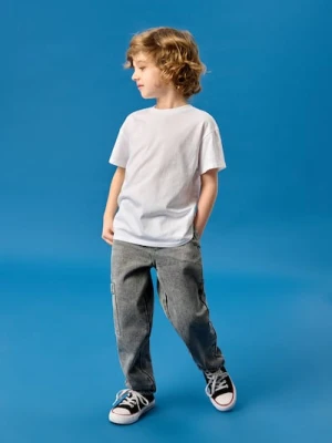 Sinsay - Jeansy chino z efektem sprania - szary