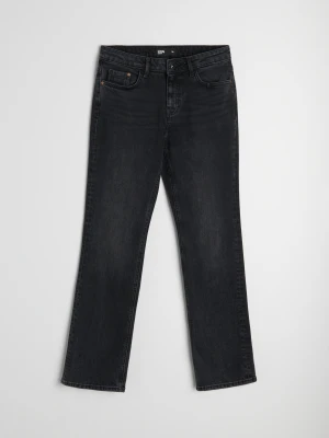 Sinsay - Jeansy comfort straight z efektem sprania - czarny