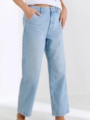Sinsay - Jeansy cropped straight - niebieski