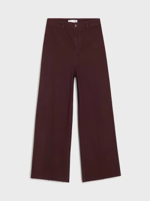 Sinsay - Jeansy culotte - bordowy