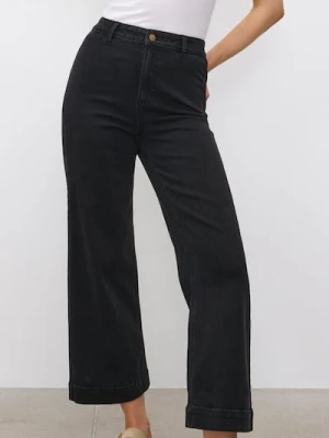 Sinsay - Jeansy culotte - czarny