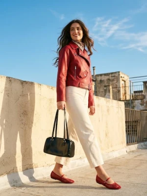 Sinsay - Jeansy culotte - kremowy