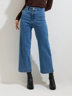 Sinsay - Jeansy culotte - niebieski