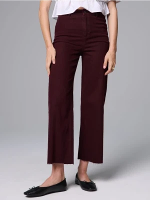 Sinsay - Jeansy culotte z wysokim stanem - brązowy