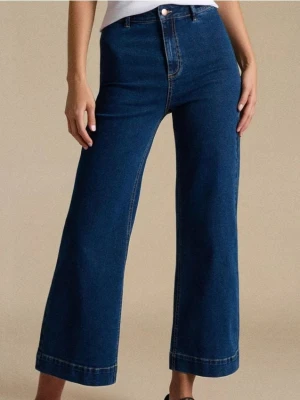Sinsay - Jeansy culotte z wysokim stanem - niebieski