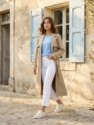 Sinsay - Jeansy flare high waist - biały