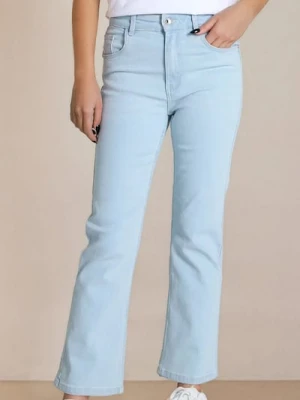 Sinsay - Jeansy flare high waist - niebieski