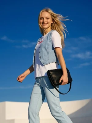 Sinsay - Jeansy flare high waist - niebieski