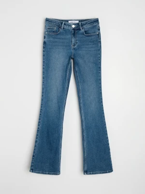 Sinsay - Jeansy flare low waist - niebieski