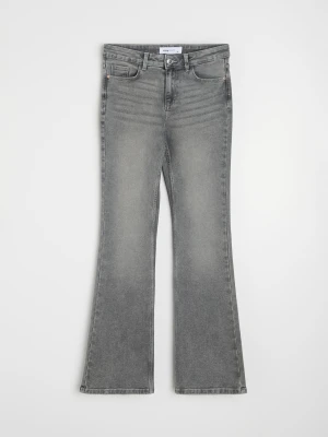 Sinsay - Jeansy flare low waist - szary