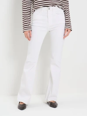 Sinsay - Jeansy flare mid waist - biały