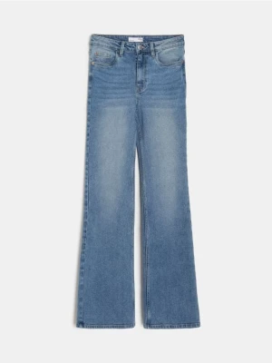 Sinsay - Jeansy flare mid waist - niebieski