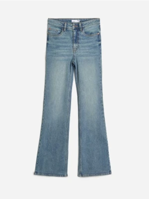 Sinsay - Jeansy flare mid waist - niebieski
