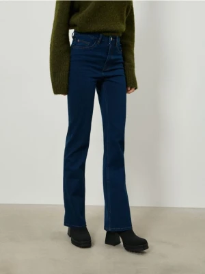 Sinsay - Jeansy flare mid waist - niebieski