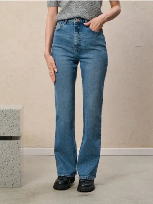 Sinsay - Jeansy flare mid waist - niebieski