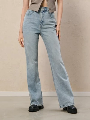 Sinsay - Jeansy flare mid waist - niebieski