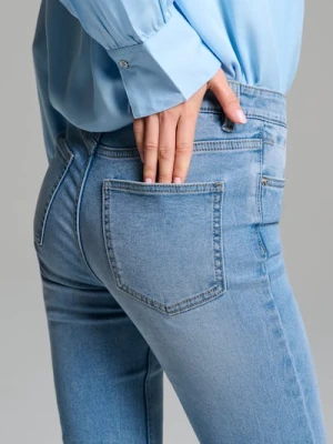 Sinsay - Jeansy flare mid waist - niebieski