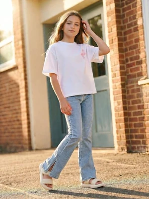 Sinsay - Jeansy flare mid waist - niebieski