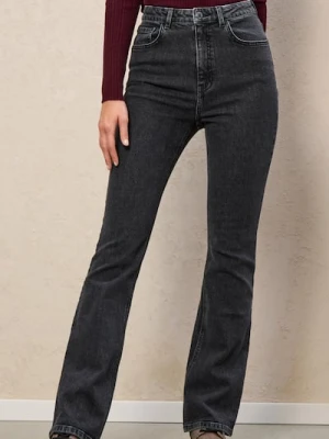 Sinsay - Jeansy flare mid waist - szary