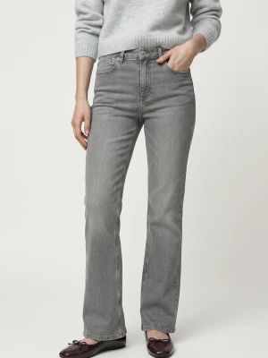 Sinsay - Jeansy flare mid waist - szary