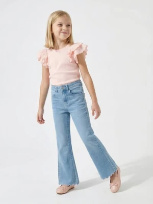 Sinsay - Jeansy flare z dekoracyjnym wykończeniem nogawki - niebieski