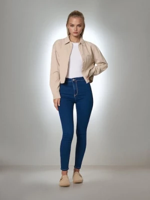 Sinsay - Jeansy high waist - granatowy